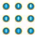 Cereal icons set, flat style