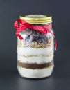 Cereal jar on black. Royalty Free Stock Photo