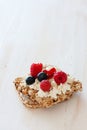 Cereal loaf of bread and fresh berries