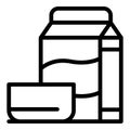 Cereal milk pack icon outline vector. Breakfast bowl