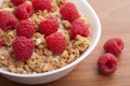 Cereal with raspberries Royalty Free Stock Photo