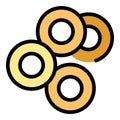 Cereal rings icon vector flat
