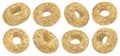 Cereal rings isolated on white background, crispy corn breakfast snack Royalty Free Stock Photo