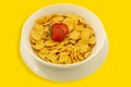 Cereals - Breakfast cereals with strawberries - cornflakes cereals