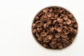 Cereals chocolate in white bowl Royalty Free Stock Photo