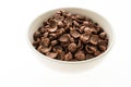 Cereals chocolate in white bowl Royalty Free Stock Photo