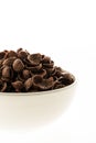 Cereals chocolate in white bowl Royalty Free Stock Photo