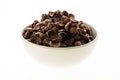 Cereals chocolate in white bowl Royalty Free Stock Photo