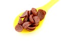 cereals with cocoa on white background
