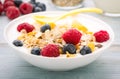 Cereals and falkes with berries