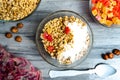 cereals with fruit in a bowl