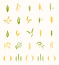 Cereals icon set. Royalty Free Stock Photo