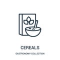 cereals icon vector from gastronomy collection collection. Thin line cereals outline icon vector illustration