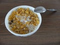 cereals with milk for delicious breakfast