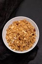 Cereals with nuts and dry fruits in big bowl Royalty Free Stock Photo