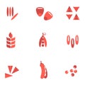 Cereals and seed flat icons