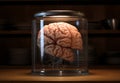 Cerebral Containment - Brain Specimen in Glass Jar Royalty Free Stock Photo