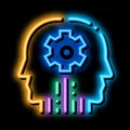cerebral hemisphere settings neon glow icon illustration
