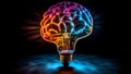 Cerebral Illumination - Union of Mind and Creativity in the Lamp of Thought. Brilliant Ideation - Light Your Mind with Innovative