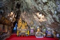 Ceremonial alms inside Wat Tham Pha Plong Temple, Chiang Dao, Chiang Mai province Royalty Free Stock Photo