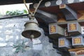 Ceremonial bell on the roof rafters Royalty Free Stock Photo