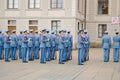 Ceremonial changing of the Guards at Prague Castle Royalty Free Stock Photo