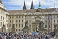 Ceremonial changing of the Guards at Prague Castle Royalty Free Stock Photo