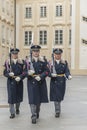 Ceremonial changing of the Guards at Prague Castle Royalty Free Stock Photo