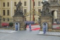 Ceremonial changing of the Guards at Prague Castle Royalty Free Stock Photo