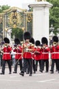 Ceremonial changing of the London guards in front of the Buckingham Palace, London, United Kingdom