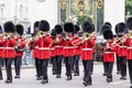 Ceremonial changing of the London guards in front of the Buckingham Palace, London, United Kingdom