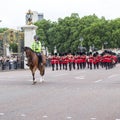 Ceremonial changing of the London guards in front of the Buckingham Palace, United Kingdom