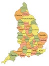 Ceremonial Counties Map of England