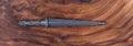 ceremonial dagger on wooden