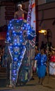 A ceremonial elephant parades through the streets of Kandy during the Esala Perahera in Sri Lanka. Royalty Free Stock Photo