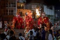Ceremonial elephants parade on a street at Kandy in Sri Lanka during the Esala Perahera Royalty Free Stock Photo