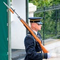 Ceremonial guard at the Tomb of the Unknown at Arlington Nation Royalty Free Stock Photo