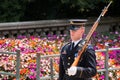 Ceremonial guard at the Tomb of the Unknown at Arlington Nation Royalty Free Stock Photo