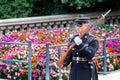 Ceremonial guard at the Tomb of the Unknown Soldier at Arlington National Cemetery Royalty Free Stock Photo