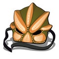 Ceremonial mask isolated on white background. Vector cartoon close-up illustration.