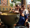 Ceremony of ablution by the sanctified water by the not opening up buds of lotus in Wat Phra Kaew