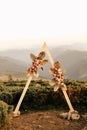 Ceremony arch, wedding arch, wedding moment, decorations, outdoor ceremony in the open air