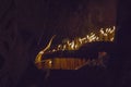 Ceremony of burning candles in the Temple of Resurrection temple of the Lord`s Coffin in Jerusalem