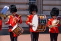 Ceremony of Changing the Guard on the forecourt of Buckingham Palace, London Royalty Free Stock Photo