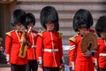 Ceremony of Changing the Guard on the forecourt of Buckingham Palace, London Royalty Free Stock Photo