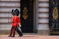 Ceremony of Changing the Guard on the forecourt of Buckingham Palace, London Royalty Free Stock Photo