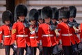 Ceremony of Changing the Guard on the forecourt of Buckingham Palace, London Royalty Free Stock Photo