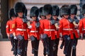 Ceremony of Changing the Guard on the forecourt of Buckingham Palace, London Royalty Free Stock Photo