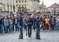 Ceremony of changing the guard of honor. Prague, The Residence Of The President Of The Czech Republic