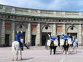 The ceremony of changing the Royal Guard in Stockholm, Sweden